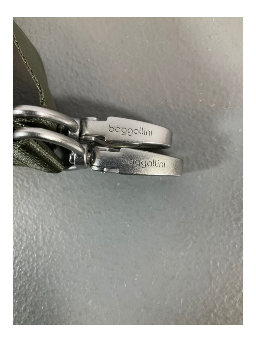baggallini Olive Green Nylon Bag Strap - Detachable, Adjustable, Metal Clasps, U